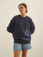 The Relaxed-fit sweatshirt in true navy Clothing Navygrey    - Collagerie