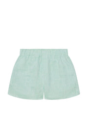 The Short: mint green linen