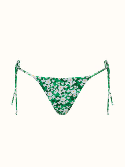 Borgo De Nor x Talia Collins Green and white Pallas tie bikini briefs at Collagerie