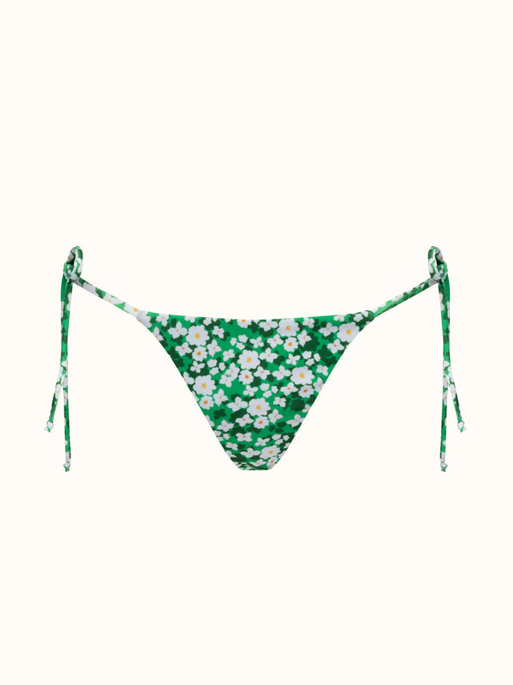 Green and white Pallas tie bikini briefs