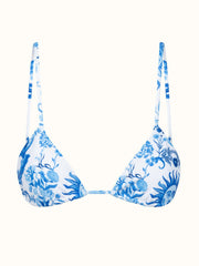 Borgo de Nor x Talia Collins blue and white electra triangle bikini top