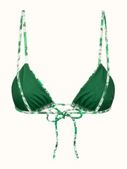 Green and white Pallas triangle bikini top