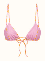 Borgo de Nor x Talia Collins orange and lilac sirona triangle bikini top