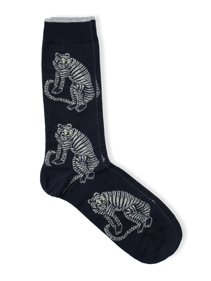 Men’s black and white Sansindo Tiger print socks