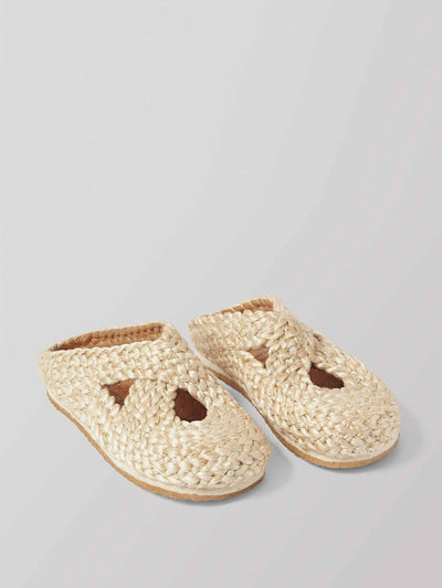 Toast Neutral woven slippers at Collagerie
