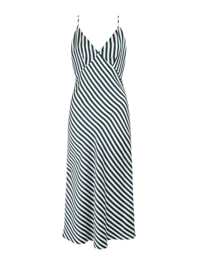 Emilia Wickstead Green and ivory stripe Trinny slip dress at Collagerie