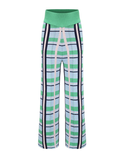 Paper London Green striped Bobby trousers at Collagerie