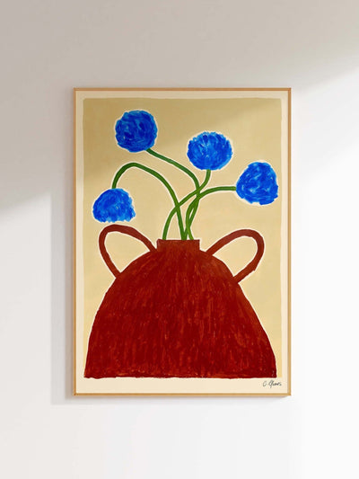 Carla Llanos Print | 'Blue Flowers' at Collagerie