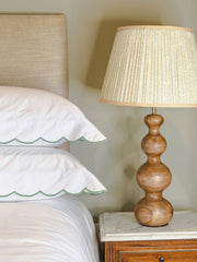 Annabelle green scalloped bed linen