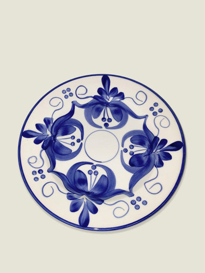 The Colombia Collective Liliana blue and white ceramic starter plate at Collagerie