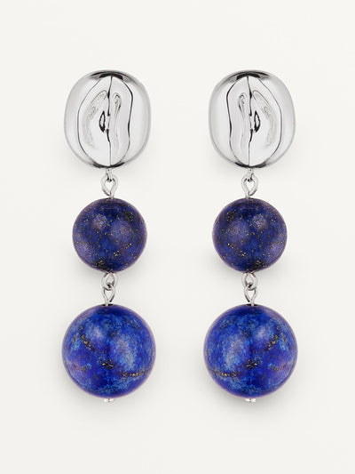Dévé Sterling silver and lapis lazuli beads drop earrings at Collagerie