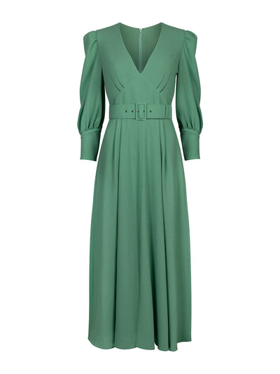 Beulah London Florentina pea green dress at Collagerie