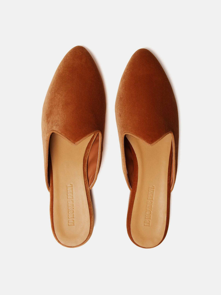 Baltic amber velvet Venetian mule