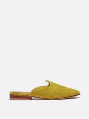Mustard suede Venetian mule