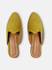 Mustard suede Venetian mule