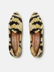 Tiger print velvet Venetian slipper