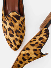 Leopard print calf hair Venetian mule