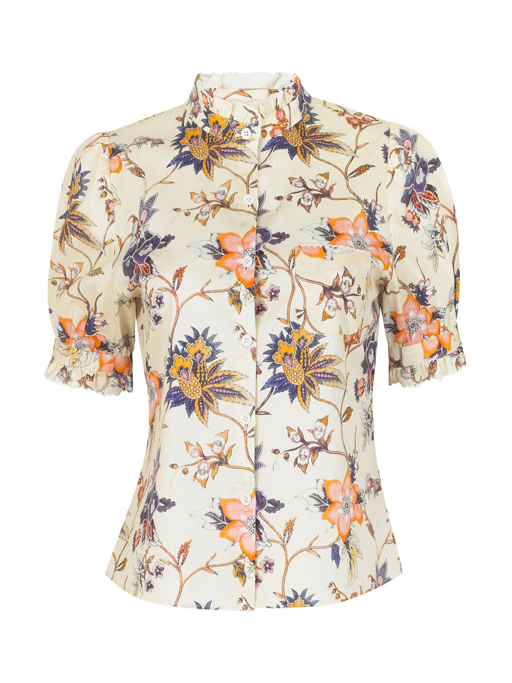 Floral printed short sleeve shirt