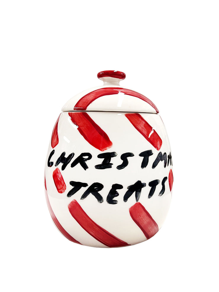 Christmas Treats red candy stripe canister