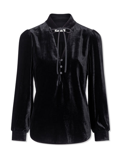 Cefinn Jacquetta velvet blouse in black at Collagerie