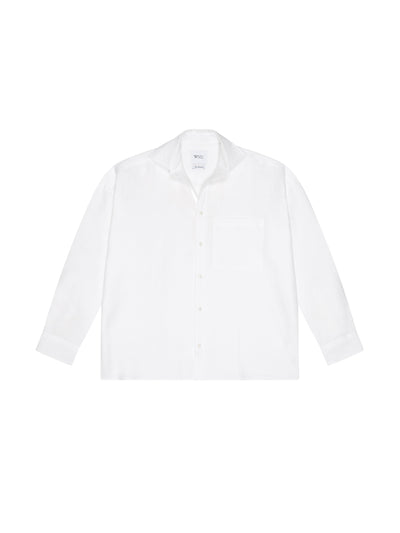 With Nothing Underneath The Weekend: white hemp shirt at Collagerie