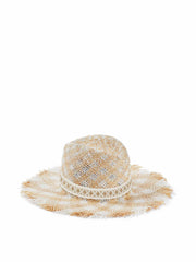 Woven checked natural Jazzy hat