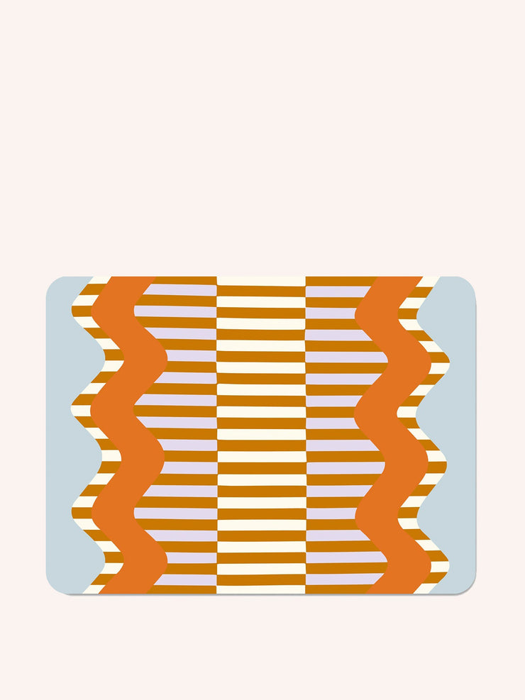 Multi-coloured wiggle and striped placemats (set of 6)