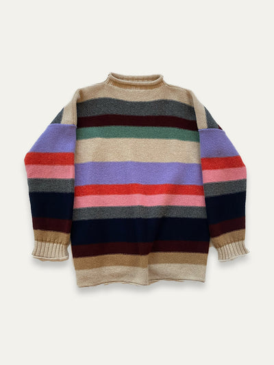 &Daughter Alva boatneck sweater in oatmeal stripe at Collagerie
