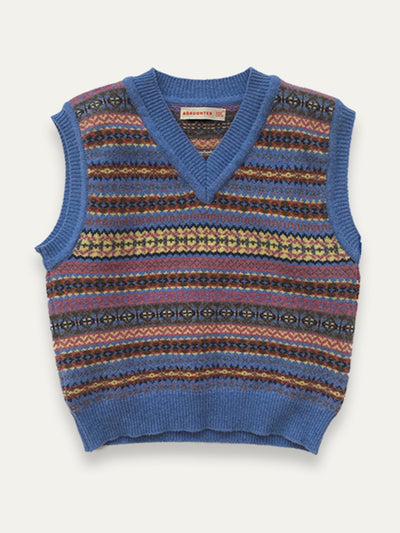&Daughter Fairisle Geelong tank in blue at Collagerie