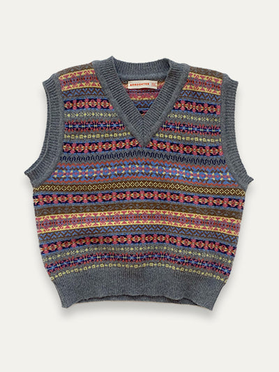 &Daughter Fairisle Geelong tank in grey at Collagerie