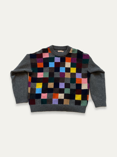 &Daughter Patchwork hand knitted crewneck in multicolour at Collagerie