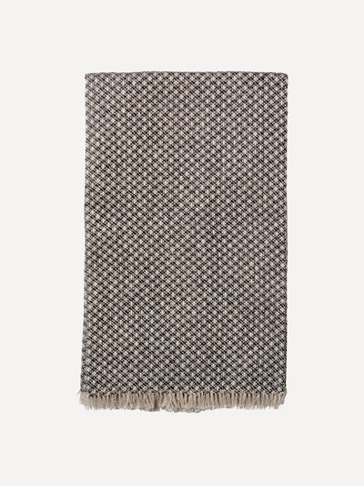 Rebecca Udall Woven black/taupe Italian linen guest towel at Collagerie