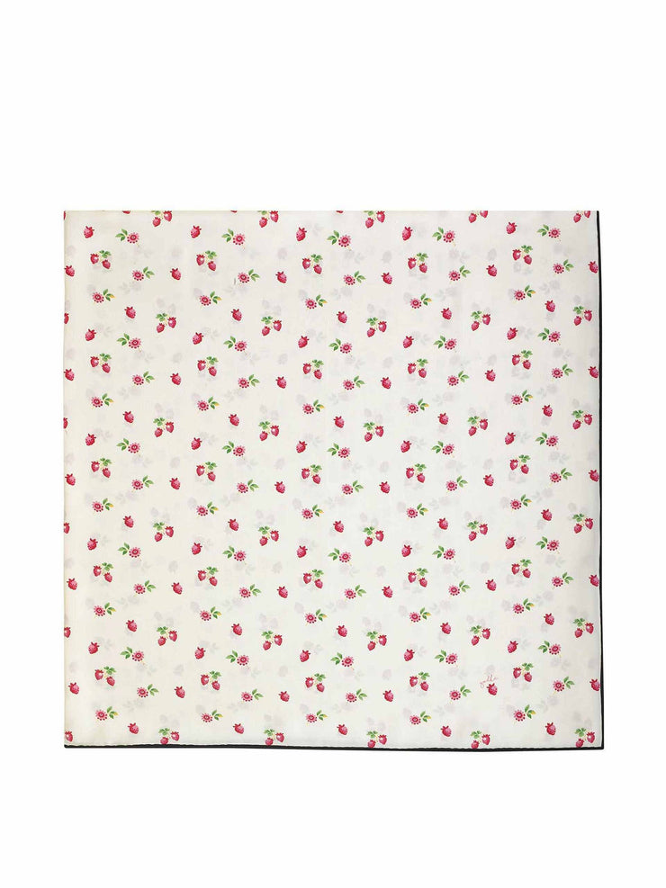 Silk strawberry print scarf