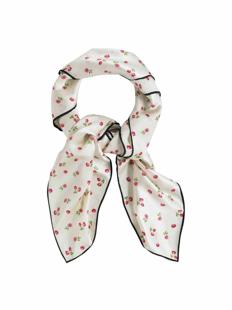 Silk strawberry print scarf