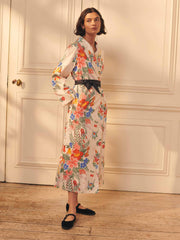 Floral cotton dressing gown