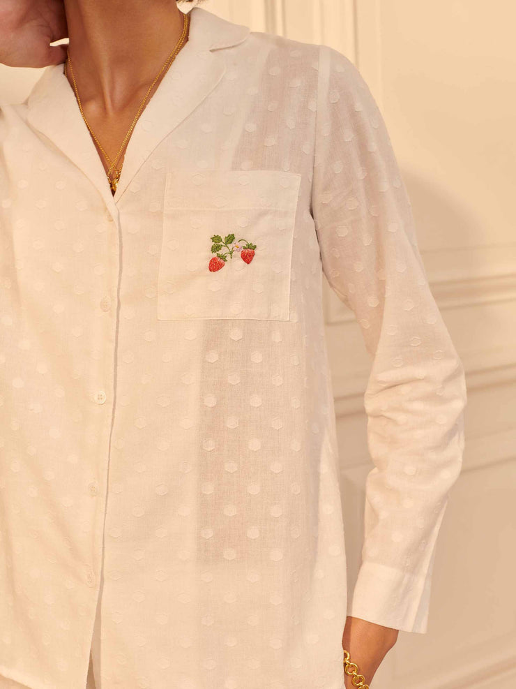 Embroidered cotton pyjamas