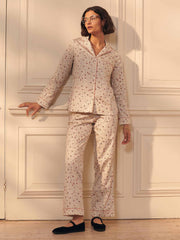 Cotton micro-floral pyjamas