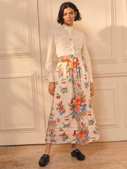 Floral print midi skirt