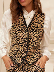 Embrace your rock 'n' roll side with this Studio 54 inspired leopard print cotton corduroy waistcoat from Yolke. Collagerie.com