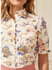 Floral printed short sleeve shirt