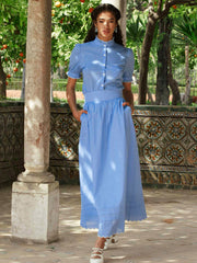 Bushka blue poplin skirt