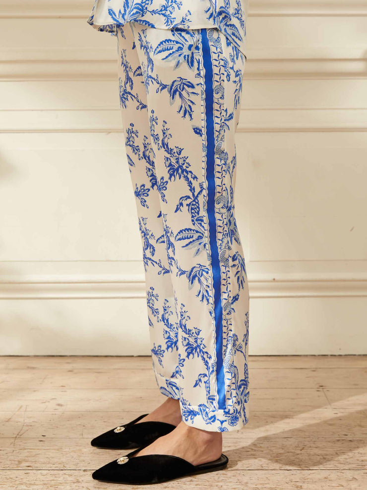 Classic blue silk pyjama set