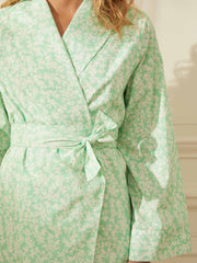 Green cotton dressing gown