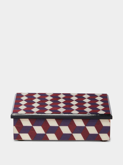 Biagio Barile Geometric print wooden box at Collagerie