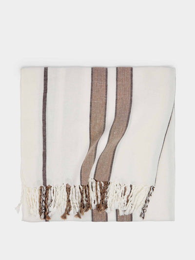 Brunello Cucinelli Striped linen blanket at Collagerie