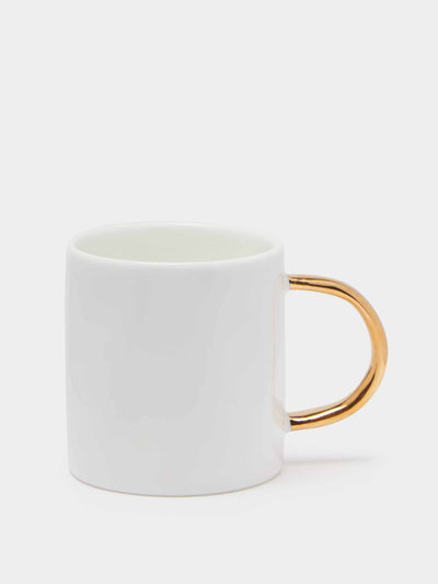 Feldspar 24kt gold painted bone china espresso mug at Collagerie