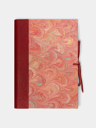 Giannini Firenze Hand-marbled leather bound notebook at Collagerie