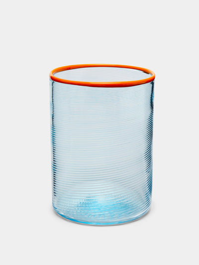 Giberto Glass tumbler with orange rim at Collagerie