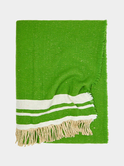 The House of Lyria Hand dyed green throw at Collagerie