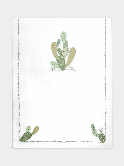 Loretta Caponi White cactus table runner at Collagerie